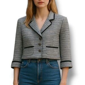 New Anthropologie Today's Special Tweed Blazer Jacket Size 2 $198